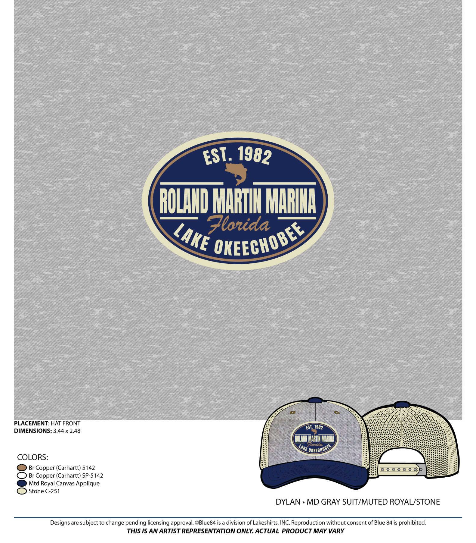 RMM Hat - Gray/Royal/Stone